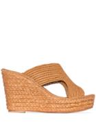 Carrie Forbes Lina 40mm Raffia Wedge Sandals - Brown