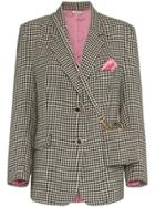 Natasha Zinko Houndstooth Print Bag Detailed Blazer - Black