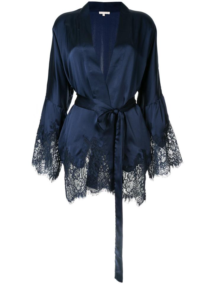 Gold Hawk Scalloped Lace Jacket - Blue