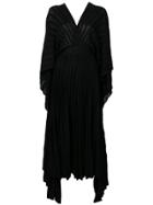 Valentino Pleated Knit Cocktail Dress - Black