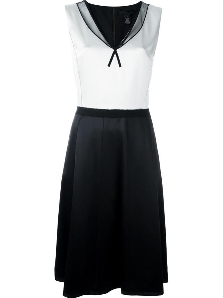 Marc Jacobs Colour Block A-line Dress, Women's, Size: 6, White, Silk/polyester