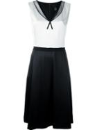 Marc Jacobs Colour Block A-line Dress, Women's, Size: 6, White, Silk/polyester