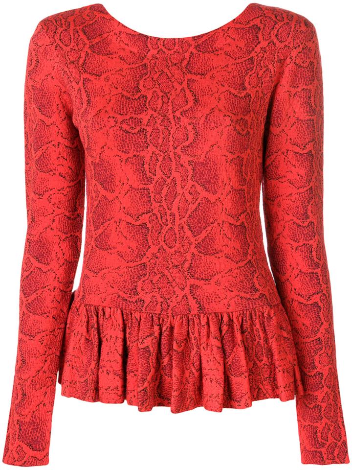 Chloé Snake-jacquard Top - Red