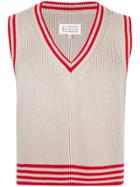 Maison Margiela Striped Sleeveless Sweater - Neutrals