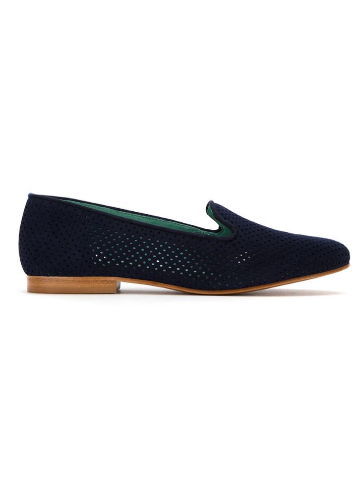 Blue Bird Shoes Embroidered Suede Saudade Loafer - Black
