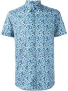Fay Floral Print Shirt, Men's, Size: 42, Blue, Cotton