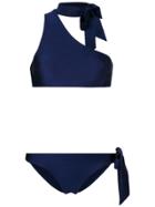 Zimmermann Bowie Tie Neck Bikini - Blue