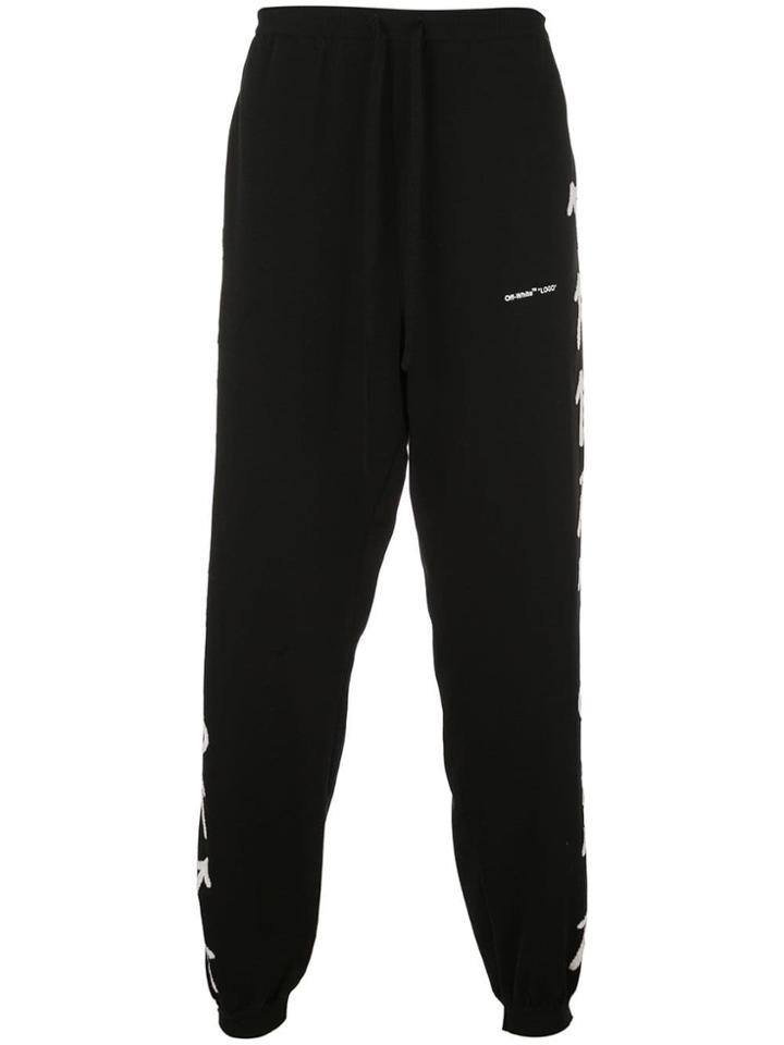 Off-white Intarsia Detail Track Pants - Black