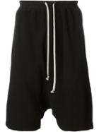 Rick Owens Drkshdw Drop Crotch Track Shorts, Men's, Size: S, Black, Cotton
