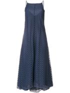 Emporio Armani Geometric Lace Slip Dress - Blue