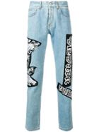 Versus Oversized Patches Straight Jeans - Blue