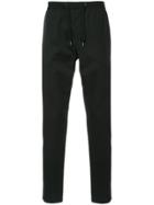 Ports V Side-stripe Drawstring Trousers - Black