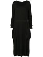 Jil Sander Flared Midi Dress - Black