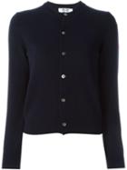 Comme Des Garçons Play Embroidered Logo Cardigan, Women's, Size: Small, Blue, Wool