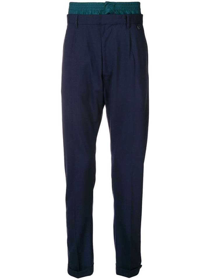 Prada Techno Waist Detail Trousers - Blue