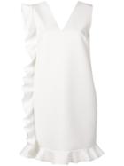Msgm Ruffled V-neck Dress - White