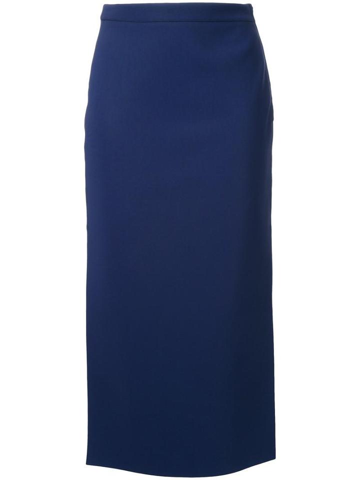 Scanlan Theodore Scuba Side Slit Skirt, Women's, Size: 10, Blue, Polyester