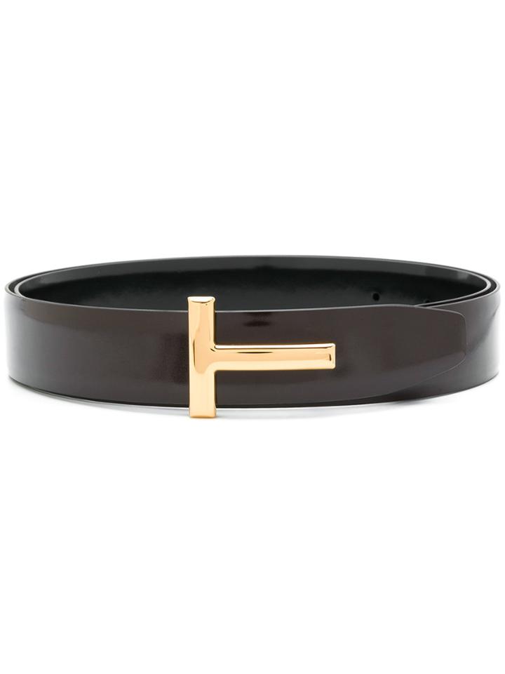 Tom Ford Logo Embellished Belt - Brown