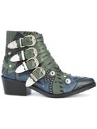 Toga Pulla Embellished Buckle Boots - Green