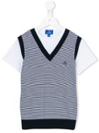 Fay Kids - Striped Tank Top T-shirt - Kids - Cotton - 4 Yrs, White