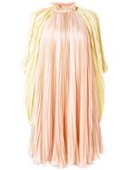 Alberta Ferretti Pleated High-neck Dress - Pink