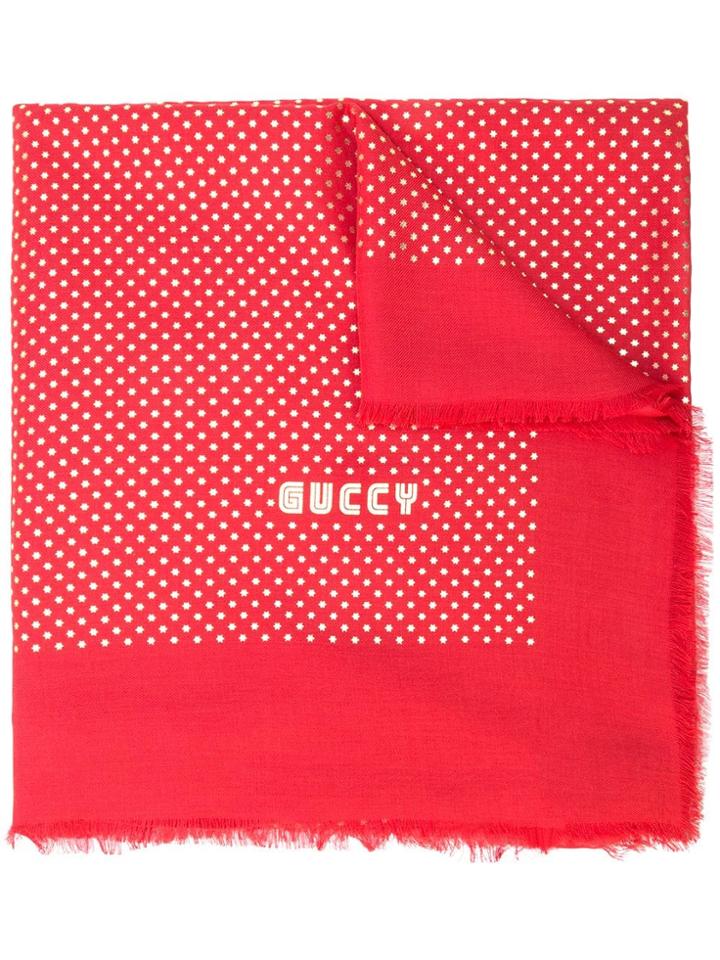 Gucci Stars Print Shawl - Red