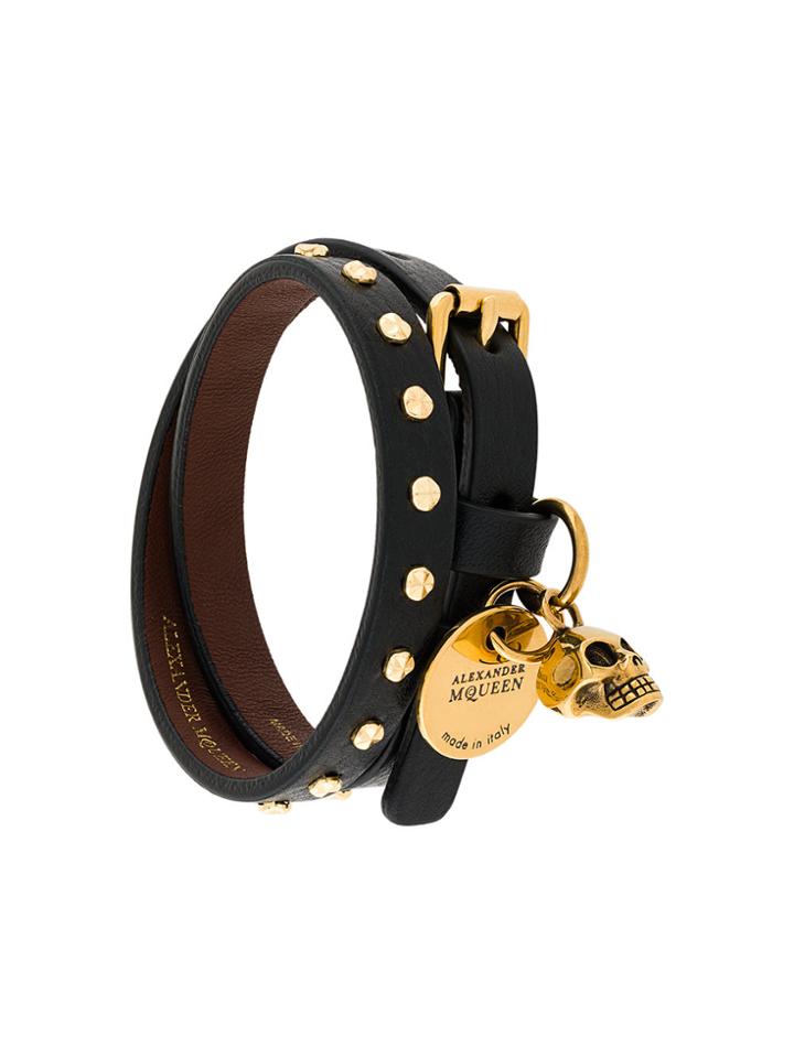 Alexander Mcqueen Double Wrap Bracelet - Black