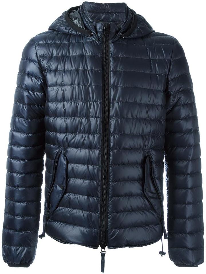 Duvetica Hooded Zipped Jacket, Men's, Size: 48, Blue, Polyamide/feather Down