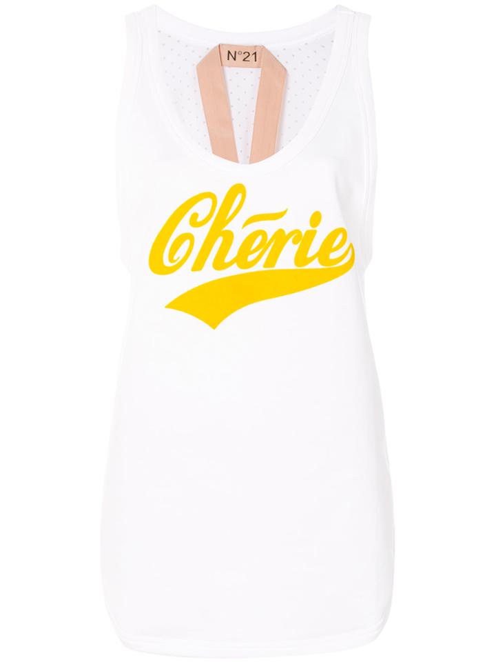 No21 Cherie Print Tank Top - White