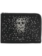 Alexander Mcqueen Crystal Skull Pouch - Black