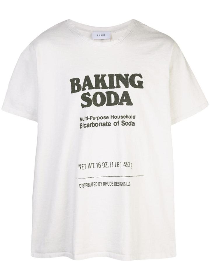 Rhude Loose Fit Printed T-shirt - White