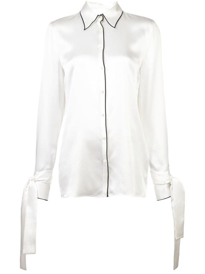 Maison Margiela Satin Shirt With Wrap Sleeves - White