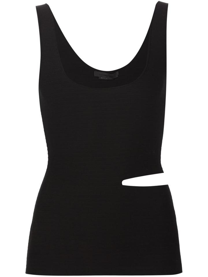 Alexander Wang Cut Out Tank Top, Women's, Size: S, Black, Acetate/rayon/polyester