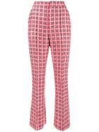 Marni Checked Brocade Trousers - Red