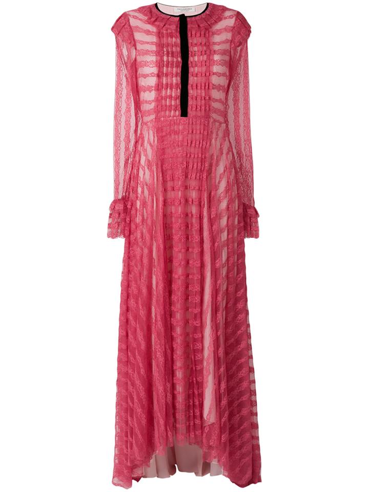Philosophy Di Lorenzo Serafini Pleated Lace Dress - Pink & Purple