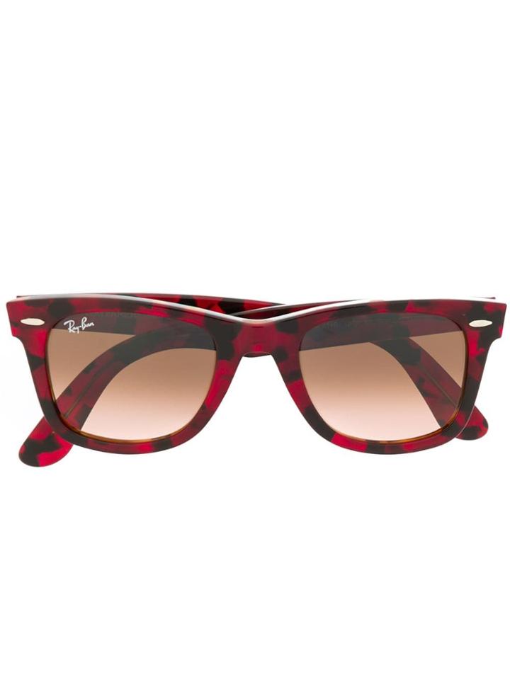 Ray-ban Square Shaped Sunglasses - Red