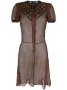 Jean Paul Gaultier Pre-owned Cross Stitch Detail Dress - Brown
