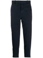 Neil Barrett Frayed Cuff Cropped Trousers - Blue