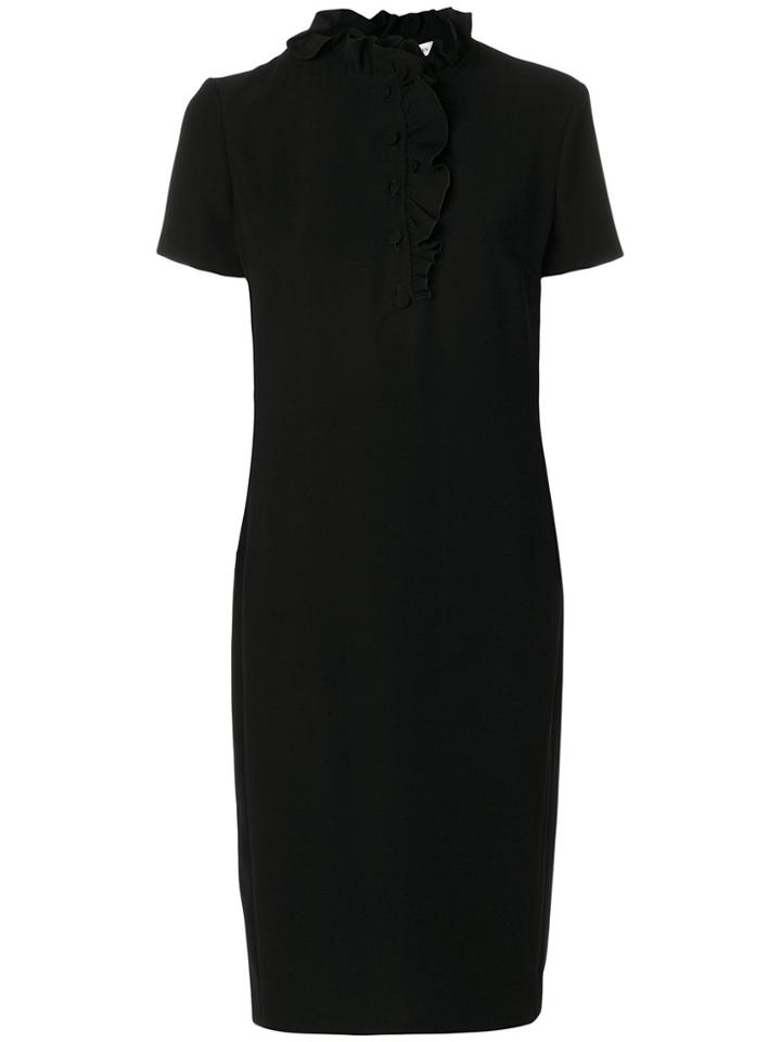 Lanvin Frilled Neck Midi Dress - Black