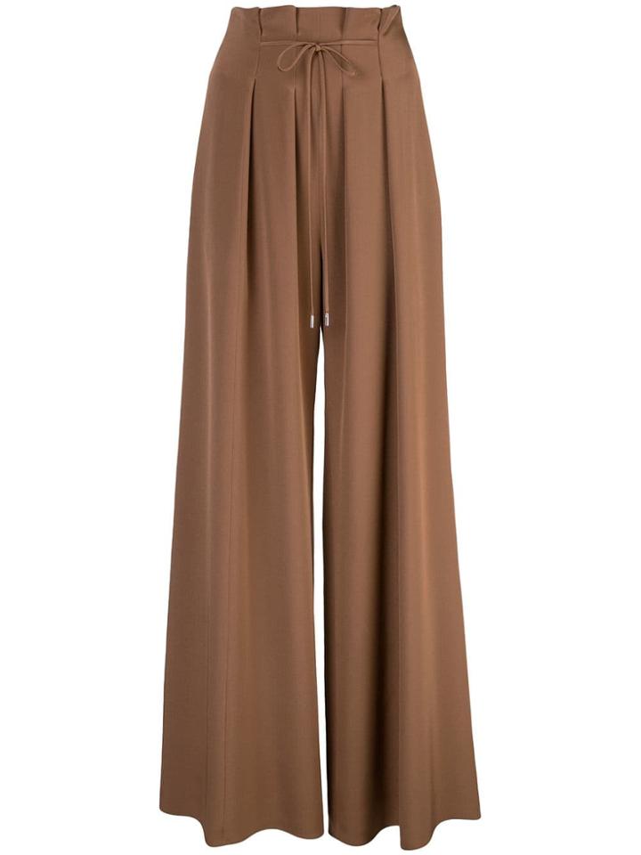Cushnie Pleated Palazzo Trousers - Brown