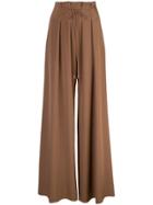 Cushnie Pleated Palazzo Trousers - Brown