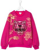 Kenzo Kids Chinese New Year Logo Tiger Embroidered Sweatshirt - Pink