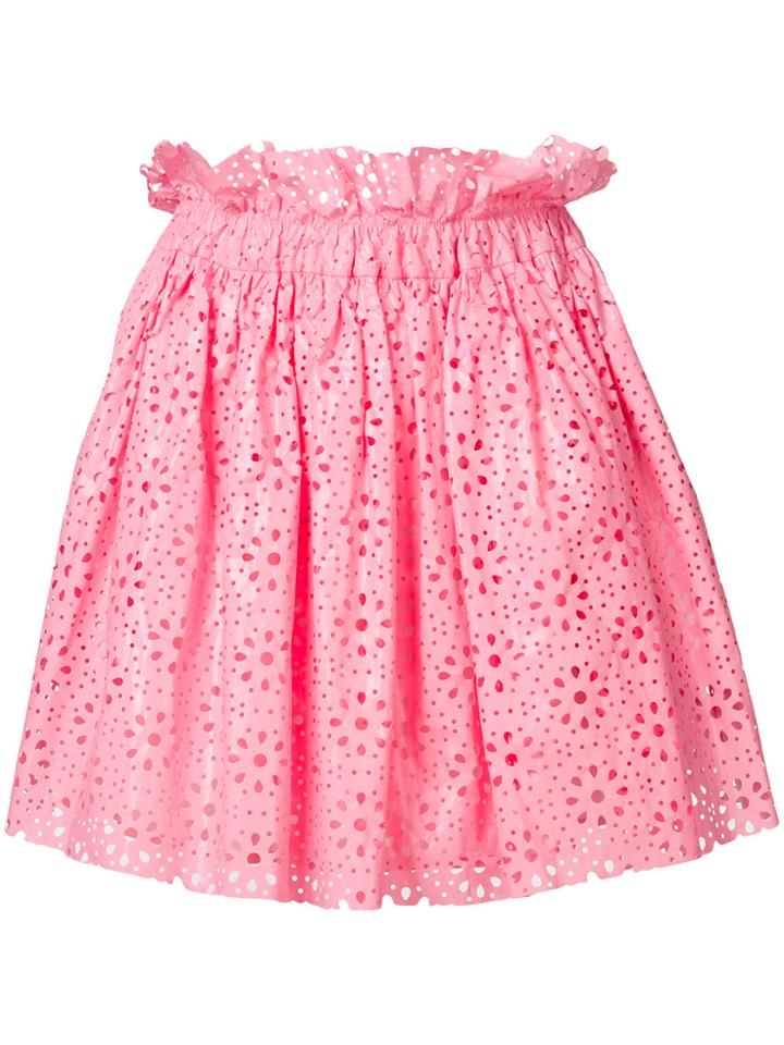 Msgm Laser-cut Skirt - Pink & Purple