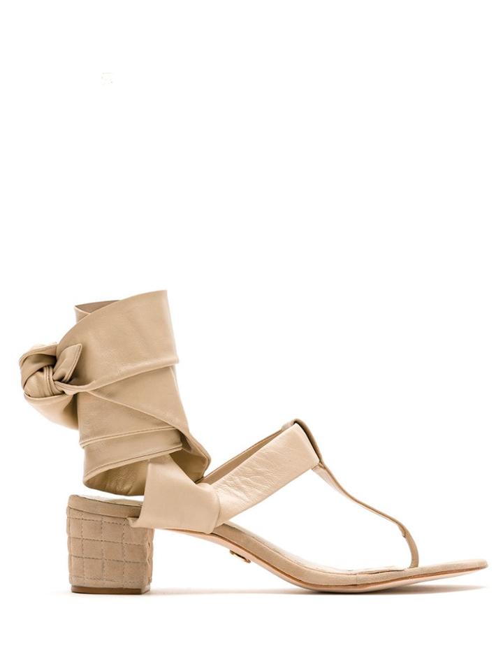 Andrea Bogosian Pillas Leather Sandals - Neutrals