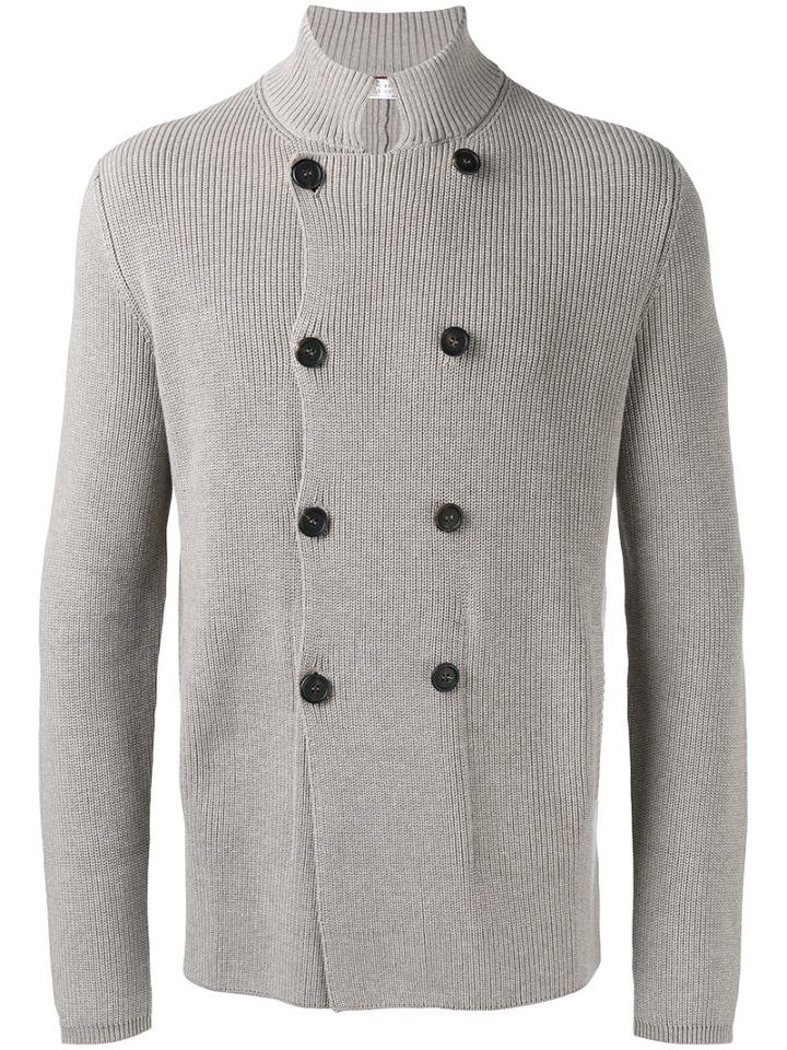 Brunello Cucinelli Double Breasted Cardigan, Men's, Size: 54, Nude/neutrals, Cotton