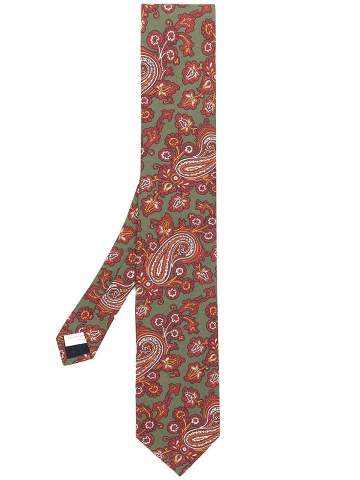 Lardini Paisley Print Tie - Gold