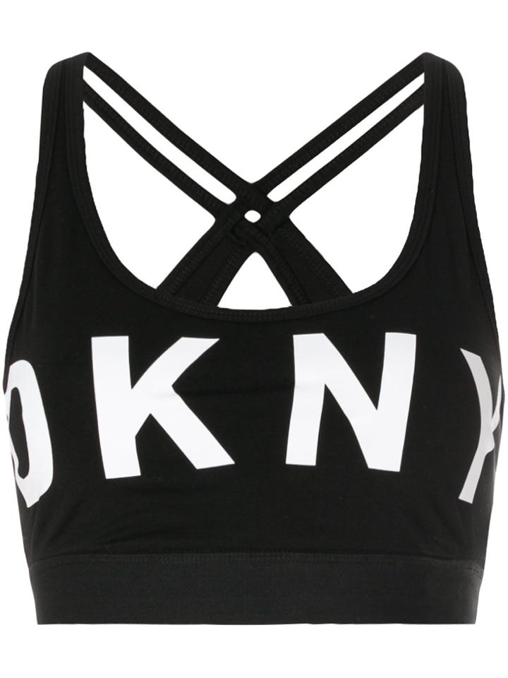 Dkny Logo Sports Bra-top - Black