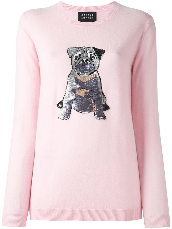 Markus Lupfer Sequined Pug Sweatshirt