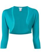 Oscar De La Renta Knit Bolero, Women's, Size: Large, Blue, Silk/cashmere