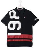 Tommy Hilfiger Junior Teen Logo Print Polo Shirt - Blue